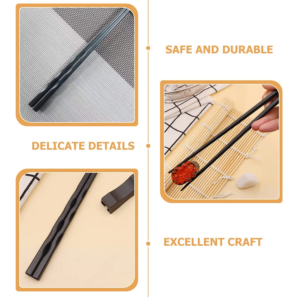 5 Pares de Palillos de Aleación Resistentes al Calor, Aptos para Lavavajillas, Estilo Japonés, Reutilizables, para Cocina Asiática y Hot Pot