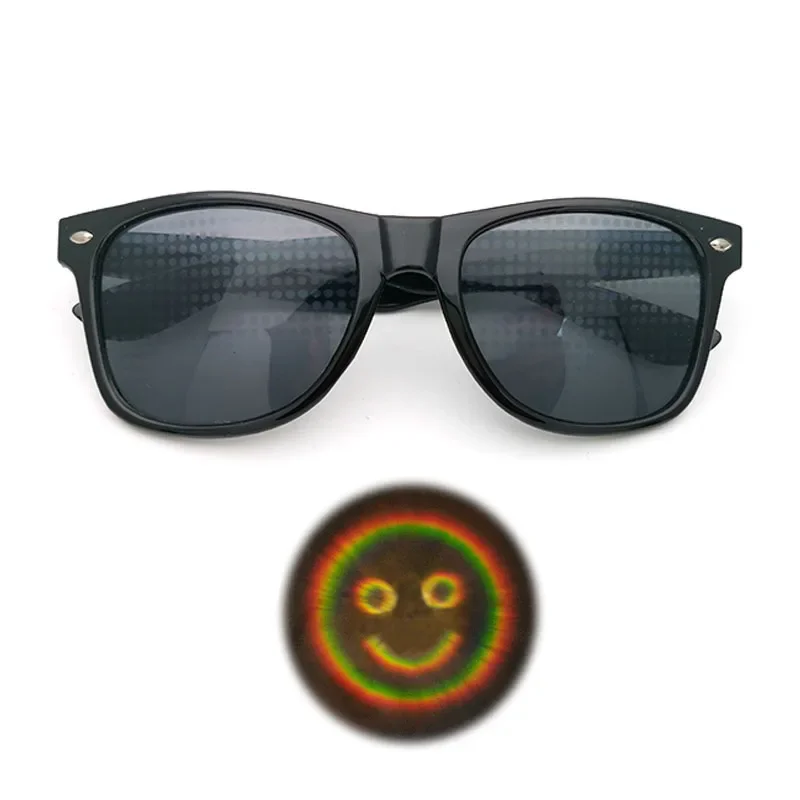 3D Prisma Effect Diffractie Bril Dames Zonnebril Rechthoek Regenboog Caleidoscoop Festival Stijl Rave Brillen Helder/Grijze lens