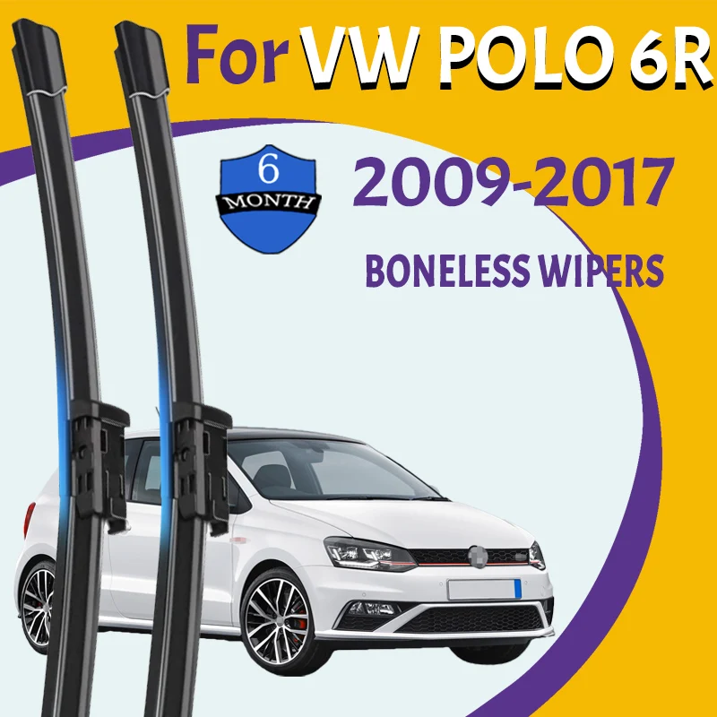 Wiper Blades For VW POLO 6R 2009-2017 Front Windshield Clean Window Windscreen Auto Parts Car Rain Brushes 24\'\'+16\'\'