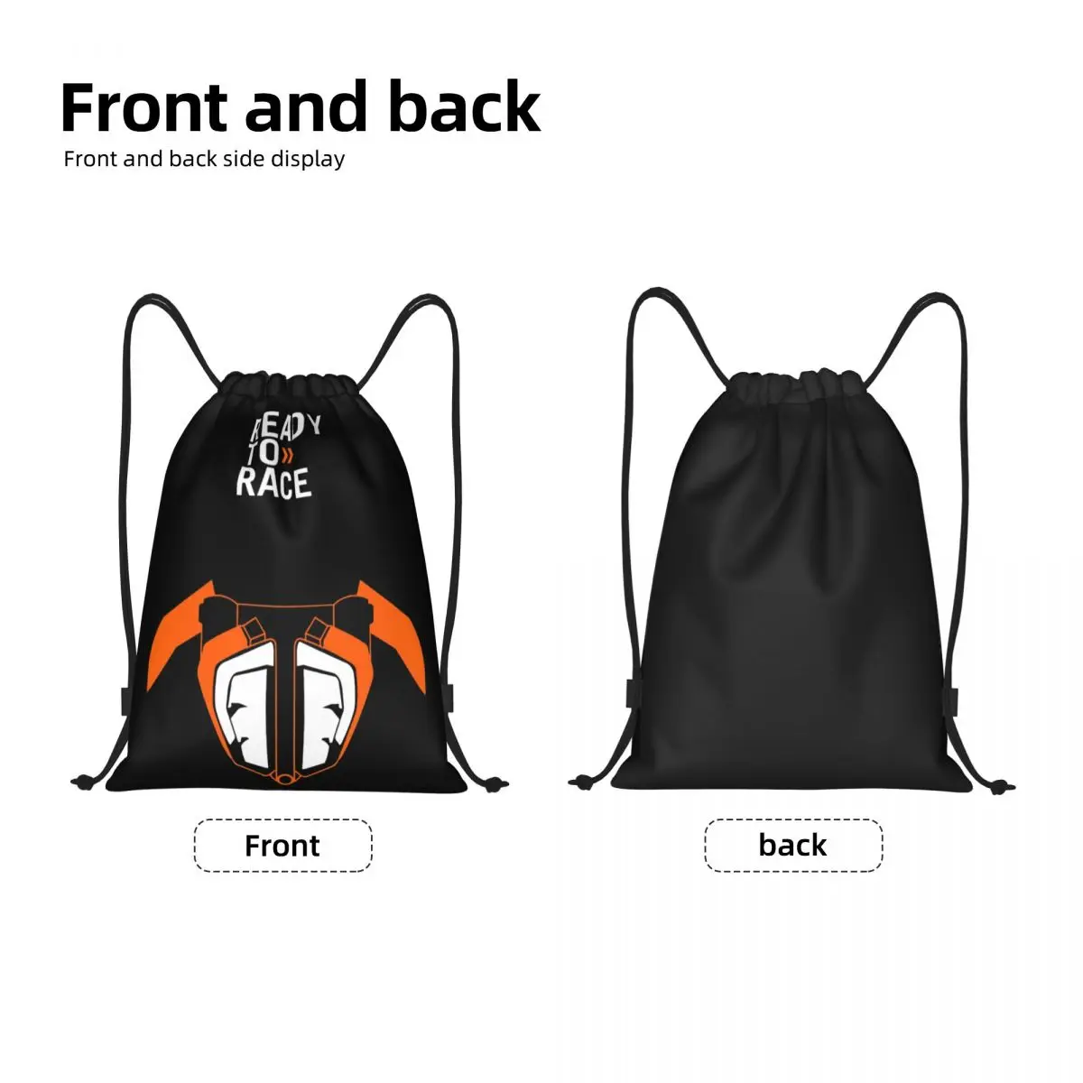 Ready To Race Bitumen Bike Drawstring Backpack Sports Gym Sackpack Motocross Enduro Motorcycle String Bags for Hiking