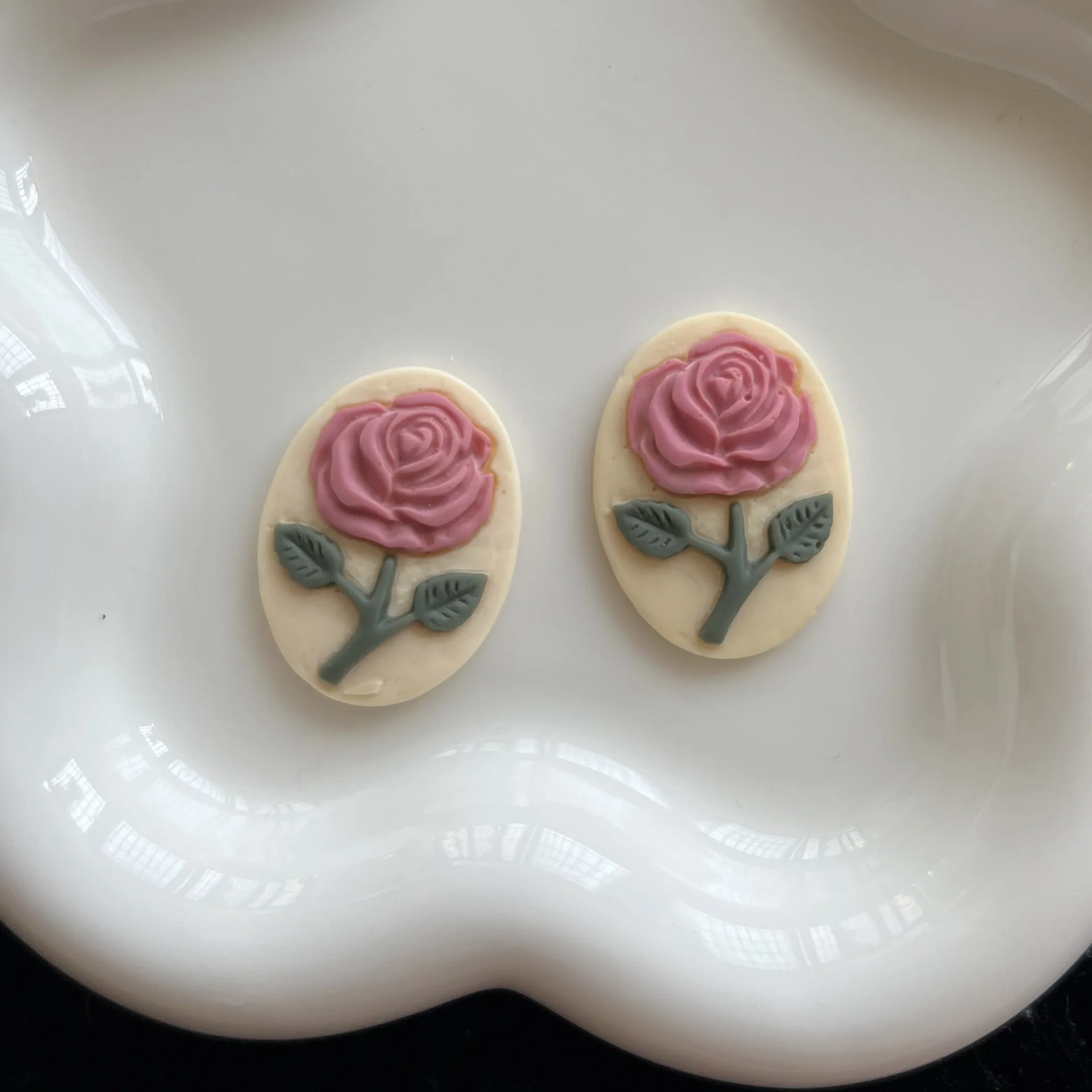 5 buah miniso seri bunga kartun resin cabochons pipih diy bahan kerajinan perhiasan membuat pesona