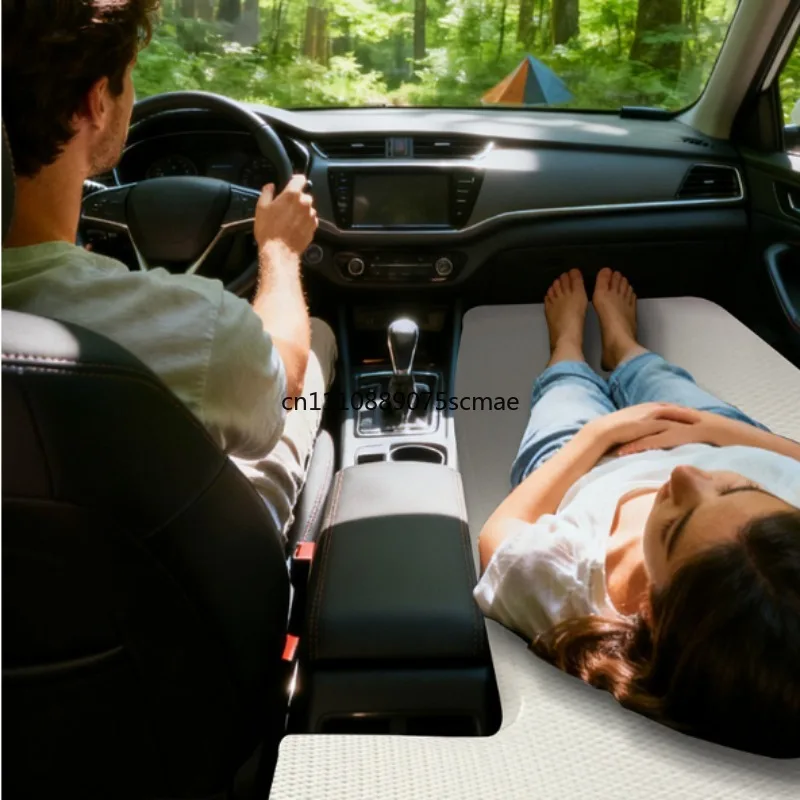 JB74 Special Front Car Inflatable Mattress, PVC Brushed Air Bed, Portable Vehicle Sleeping Pad for Outdoor Travel Rest