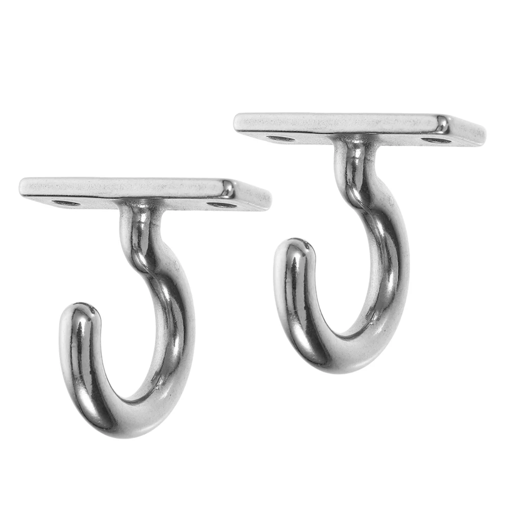 

2Pcs StainlessSteelHooks forHanging ClothesTowels Silver SuitableHomeGarden StrongLoad VersatileCeilingWardrobes