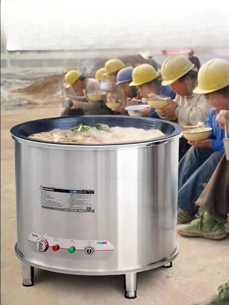 Large scale electric frying pans with high power for commercial use in construction site canteens