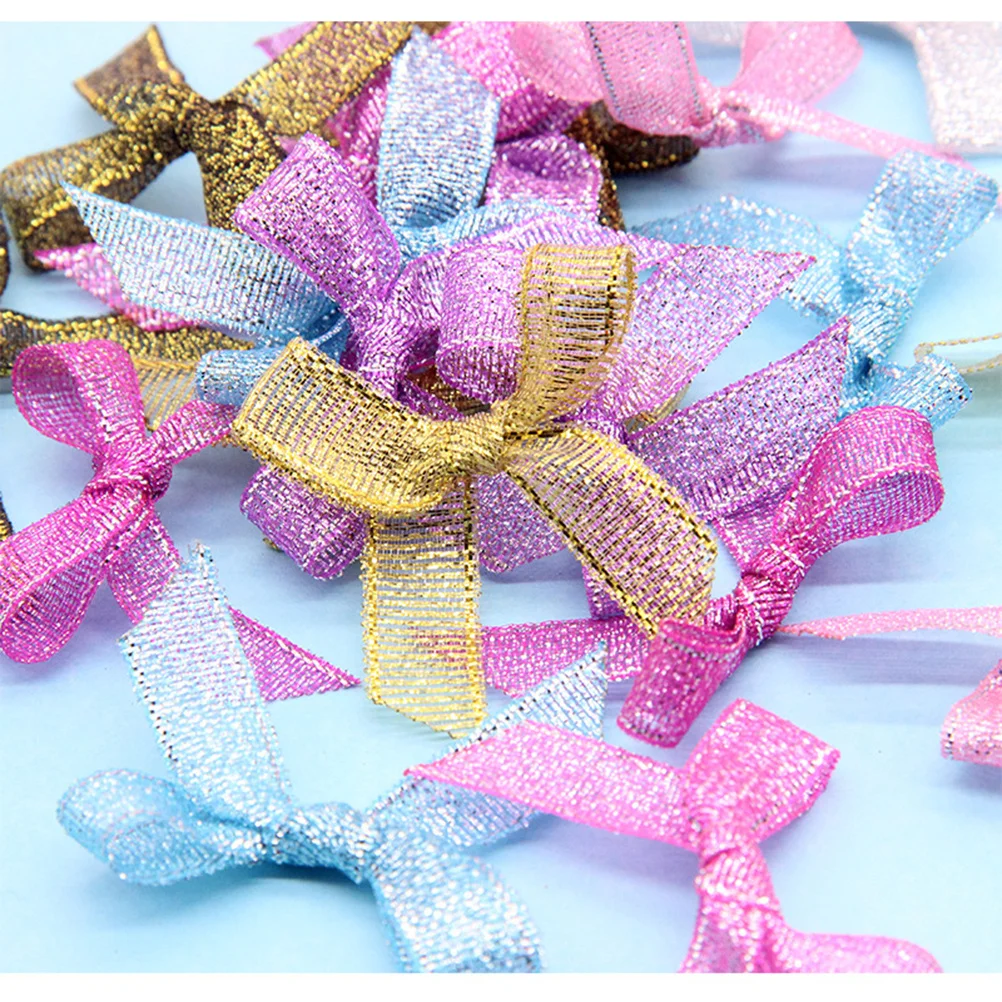 

100pcs Knot Decor 1Cm Handmade Bowknots For Party Gift Costume Hanging Ornament Diy Holiday Decoration Festive