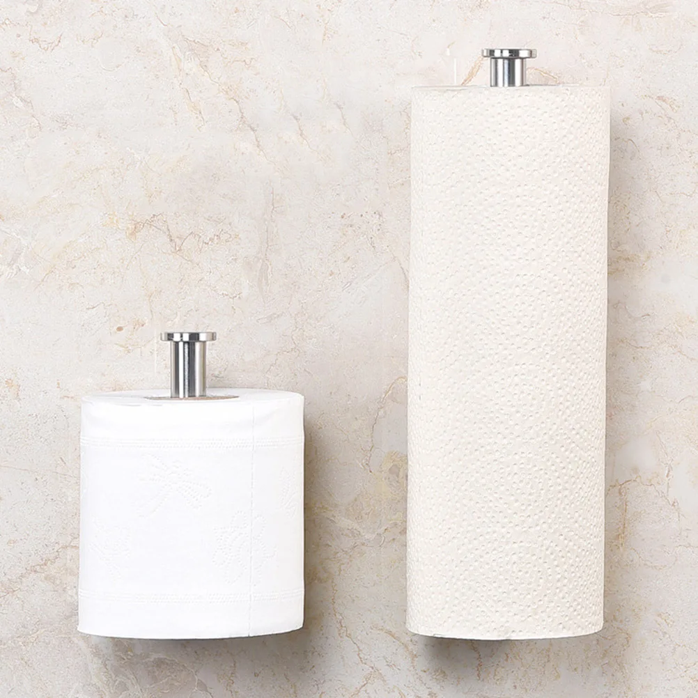 

Stainless Steel Toilet Paper Holder Tissue Roll Dispenser Brushed Finish Self-Adhesive No Drill Easy Install Non-Slip Bathroom