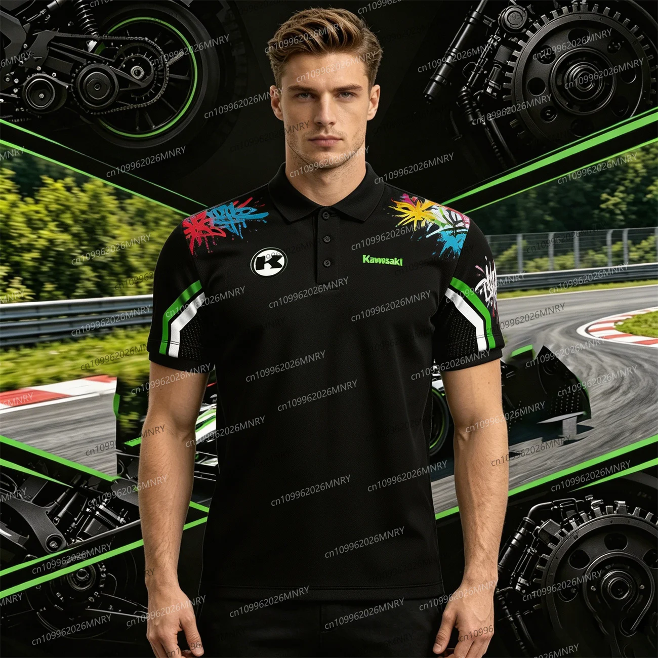 

Summerpolo t-shirts for men Kawasaki tshirt Motocross T-shirt men Quick Drying Cycling Suit Women tshirt Sleeved Top clothing