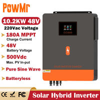 PowMr 10.2KW 6.2KW 48V Solar Hybrid Inverter 4.2KW 3.2KW 24V  Off Grid Inverter Pure Sine Wave MPPT Solar Controller For Battery