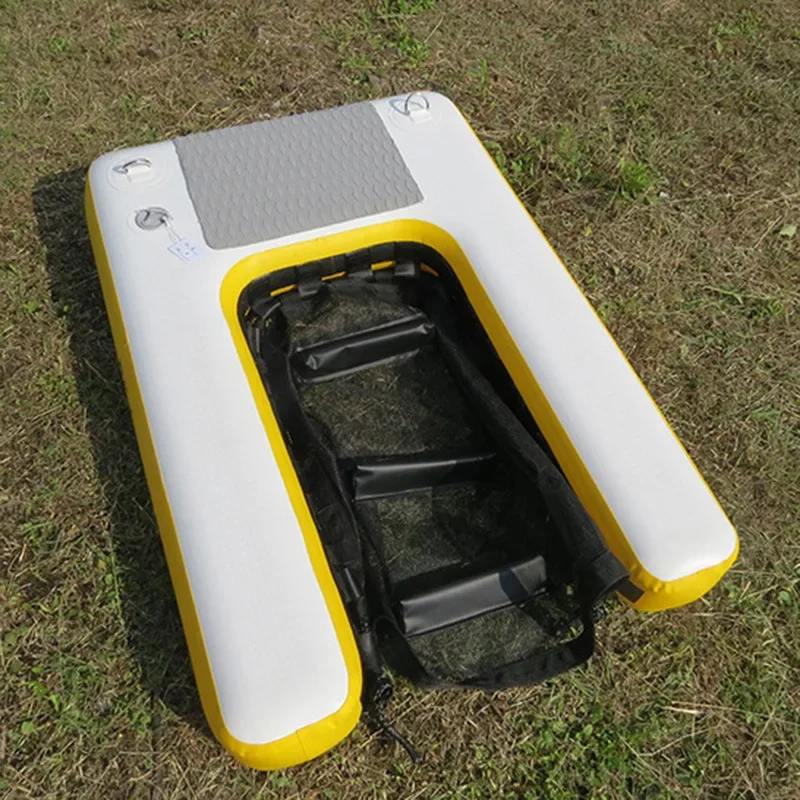 Inflatable puppy wooden board dog ramp net bottom floating ladder