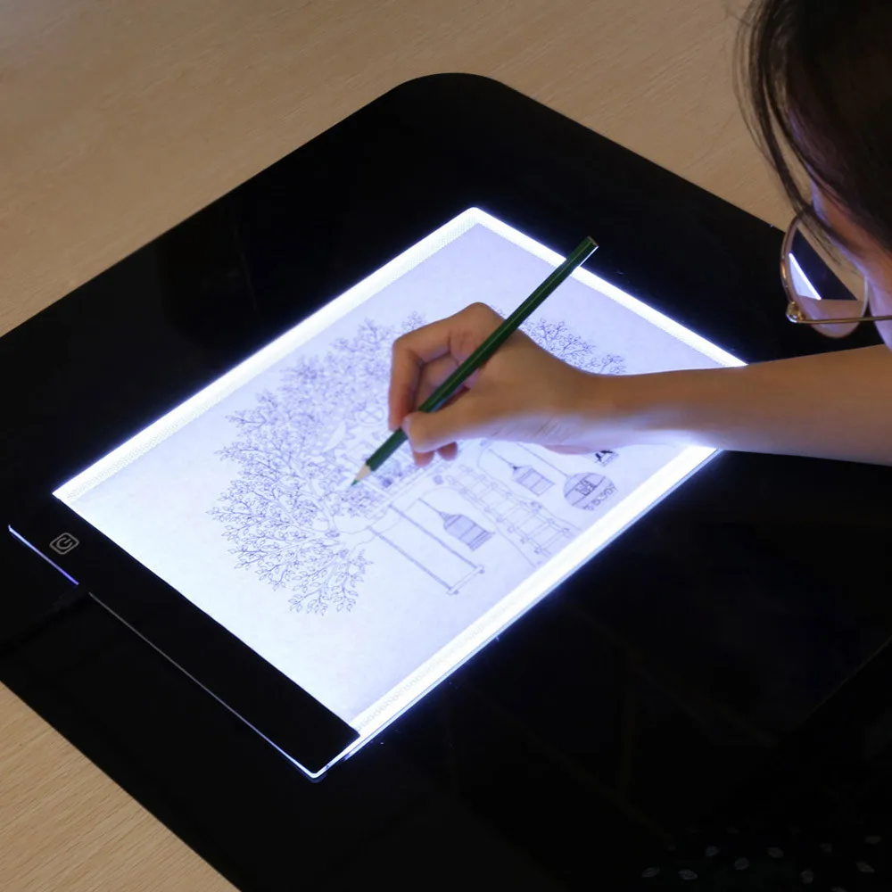 New A4 Three Level Dimmable Led Light Pad Drawing Board Tracing Table Light Box Eye Protection Easier for Diamond Painting