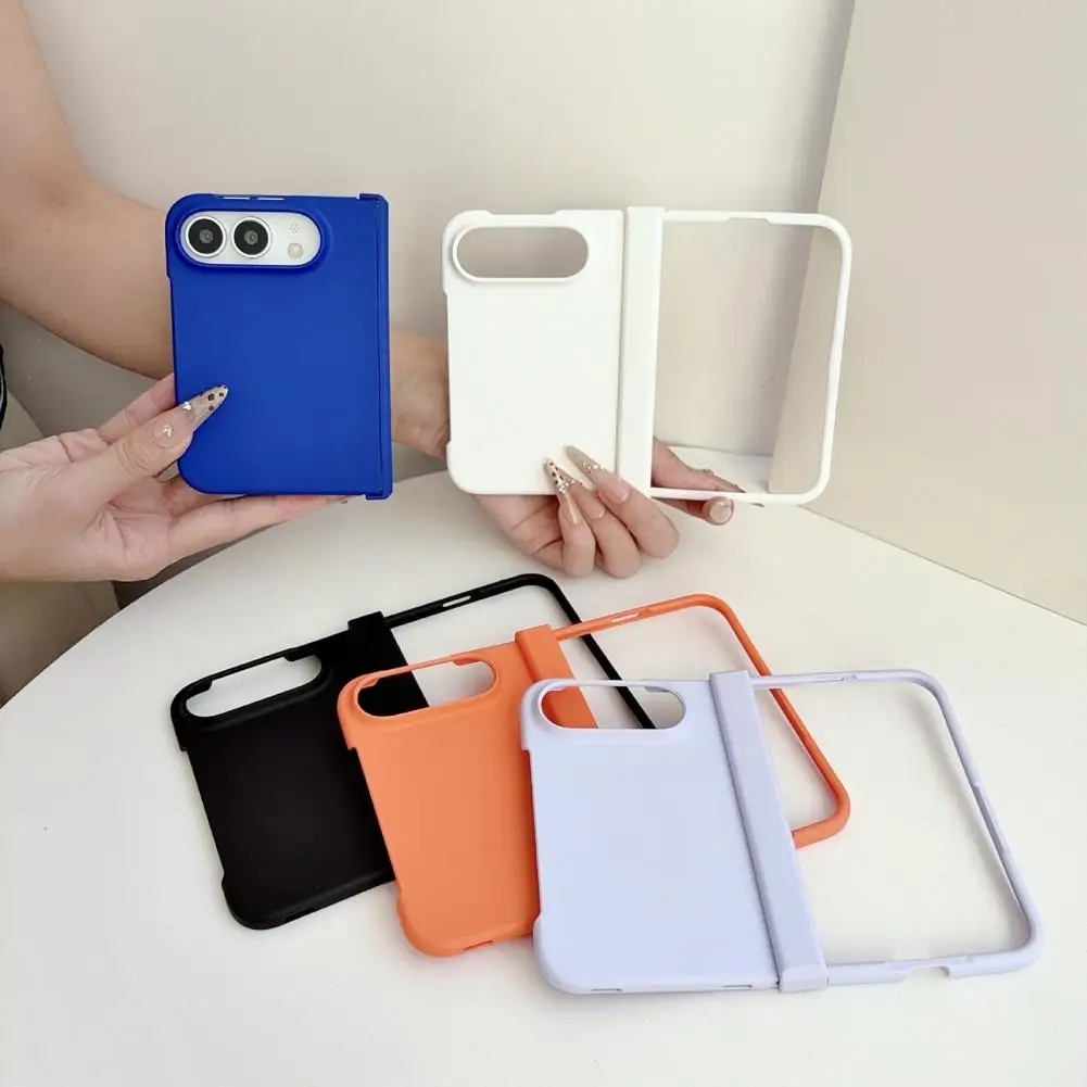 Slim Protective Case for Foldable Phone Solid Color Case for Iphone 18 Fold Full-hinge Protective Phone Cover Slim for Foldable