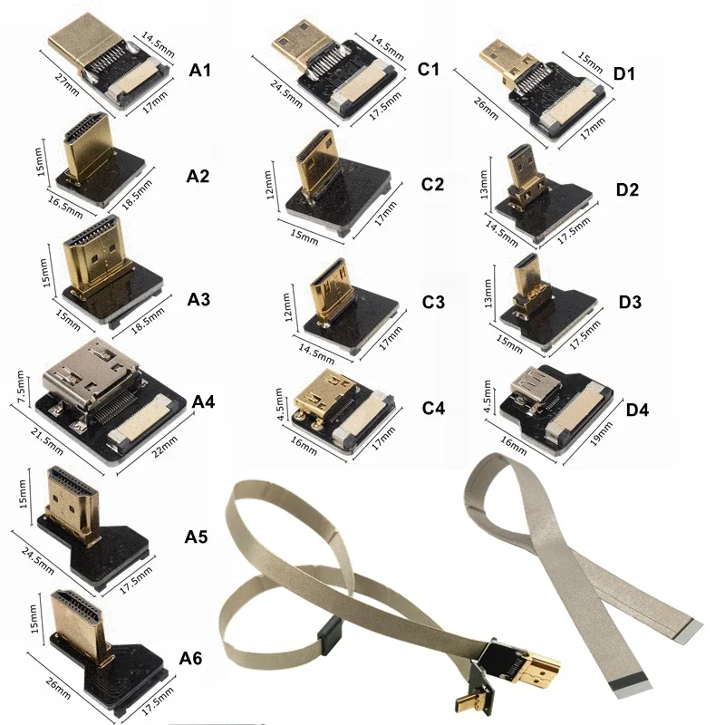 Aluminum foil flat cable, high-definition soft flat cable, aerial camera holder, micro DSLR standard HDMI to Micro HDMI video ca