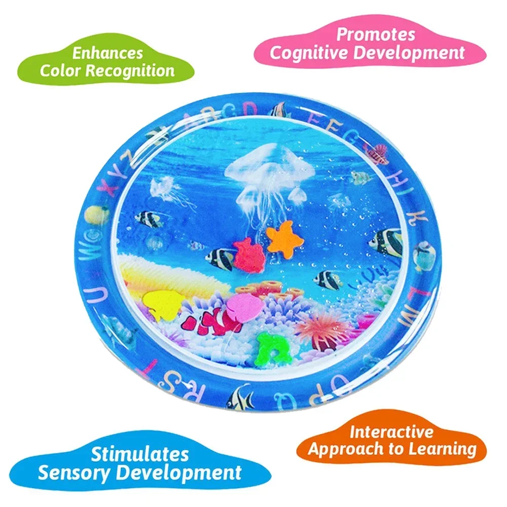 1pc rotondo bianco meduse gonfiabile in PVC che gioca tappetino per acqua tappetino per bambini attività di educazione precoce giocattoli tappetino cuscino regalo