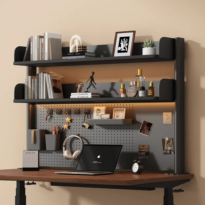 E-sports Style Multi-layer Hole Board Shelf Student Study Table Bookshelf Office Computer Desktop Storage Rack Small
