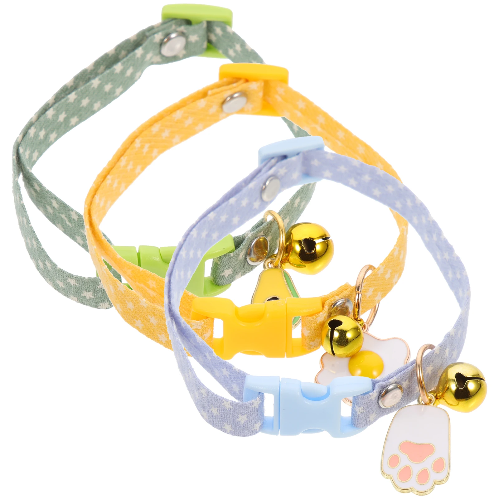 

3 Pcs Cat Collar Avocado Pendant Cute Kitten Adjustable Lightweight Pet Necklace Decorative Bell Collars for Girl Cats Daily