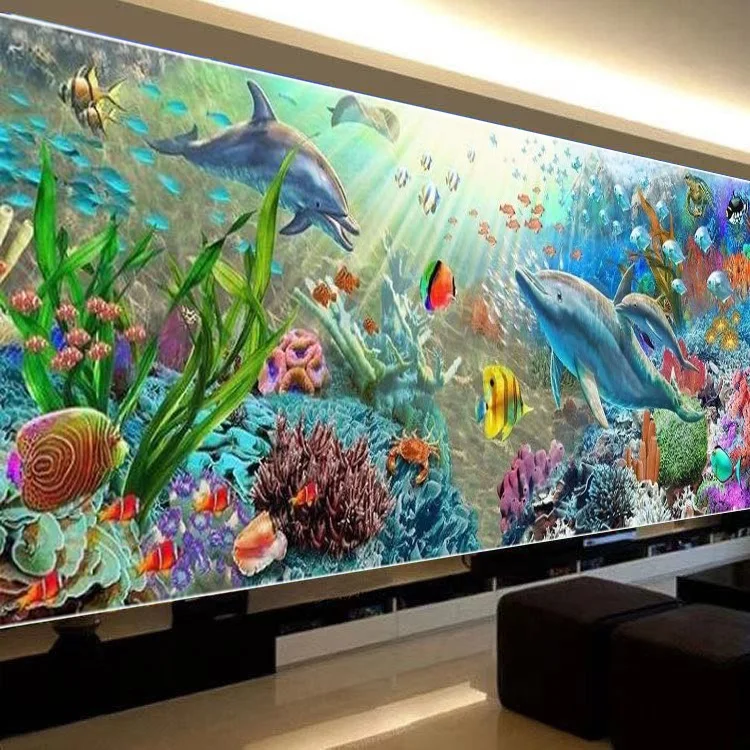 DIY Diamond Painting Underwater World 5D Full Diamond Landscape Wall Painting Cross Stitch Living Room Bedroom Home Decor