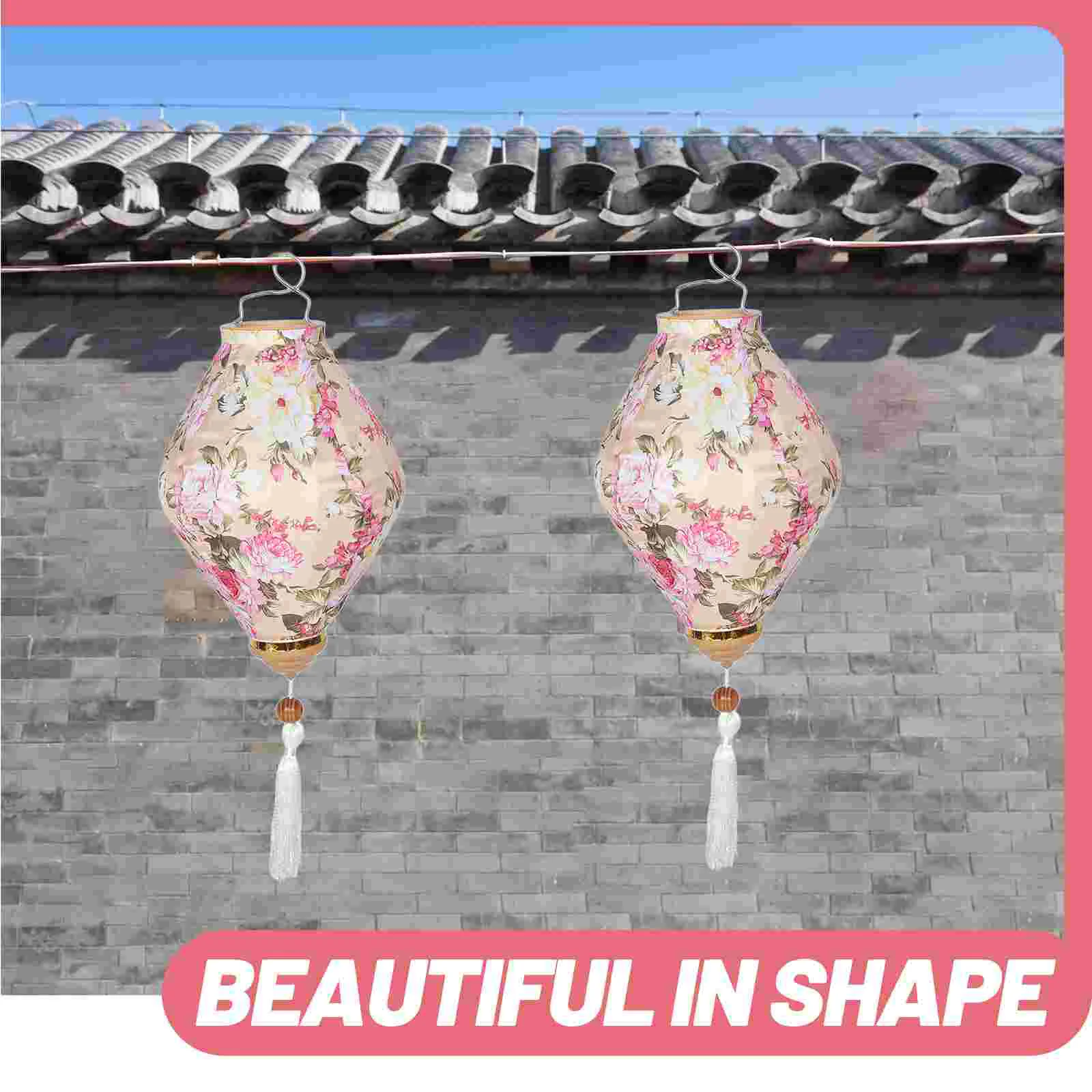 Lanternes de Style Chinois pour Décoration d'Extérieur, Breloques, Grillades, Jardin, Festival, Motifs Floraux