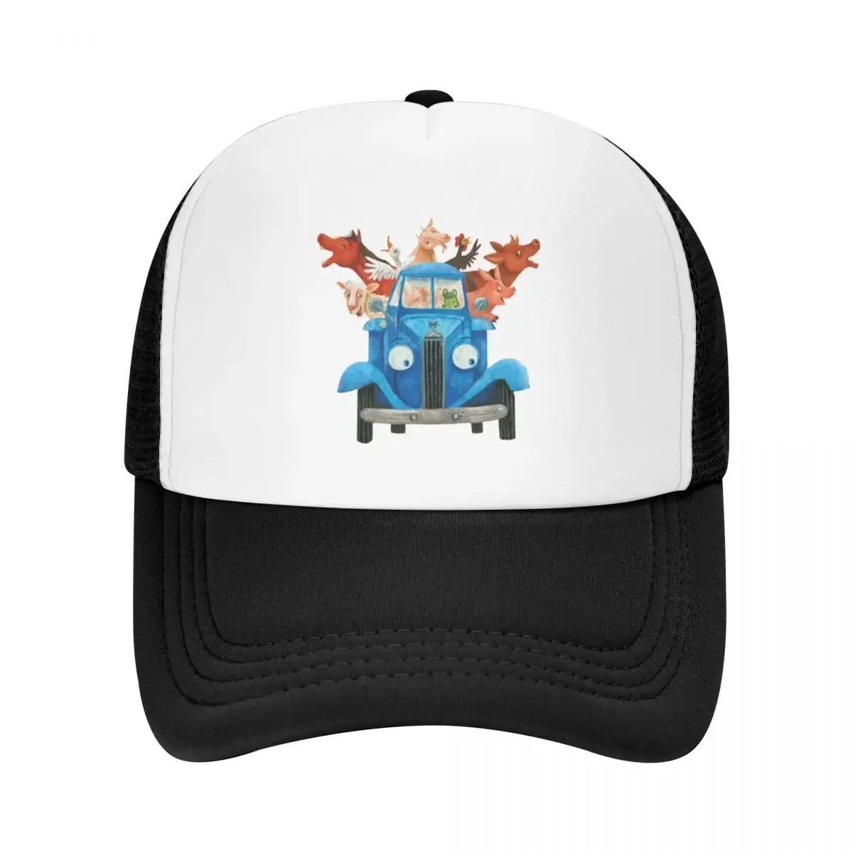 Little blue truck with farm animals classic illustration Baseball Cap Snap Back Hat Big Size Hat Caps Women Men's