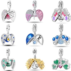 Opening And Closing Series 925 Sterling Silver Sunflower Cat Paw Charms Beads 3mm DIY Fine Jewelry Gifts Making