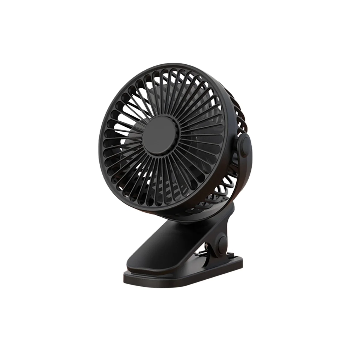 1200Mah Summer Clip-on Fan Portable Automatic Oscillating Head Fan Rechargeable High Wind Power Fan for Student Black