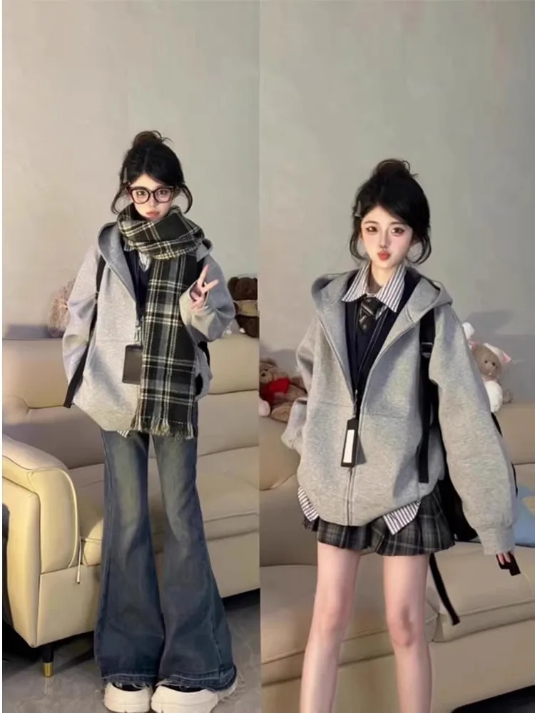 

Женская толстовка Laid-ba Chic: новинка весна-осень, кардиган на молнии с завязками, премиум-класс, для ранней осени