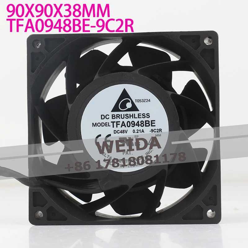 Delta 9038 Cooling Fan DC 48V 0.21A 90x90x38mm Waterproof Axial Flow Converter Chassis TFA0948BE 9CM for Electronic Components