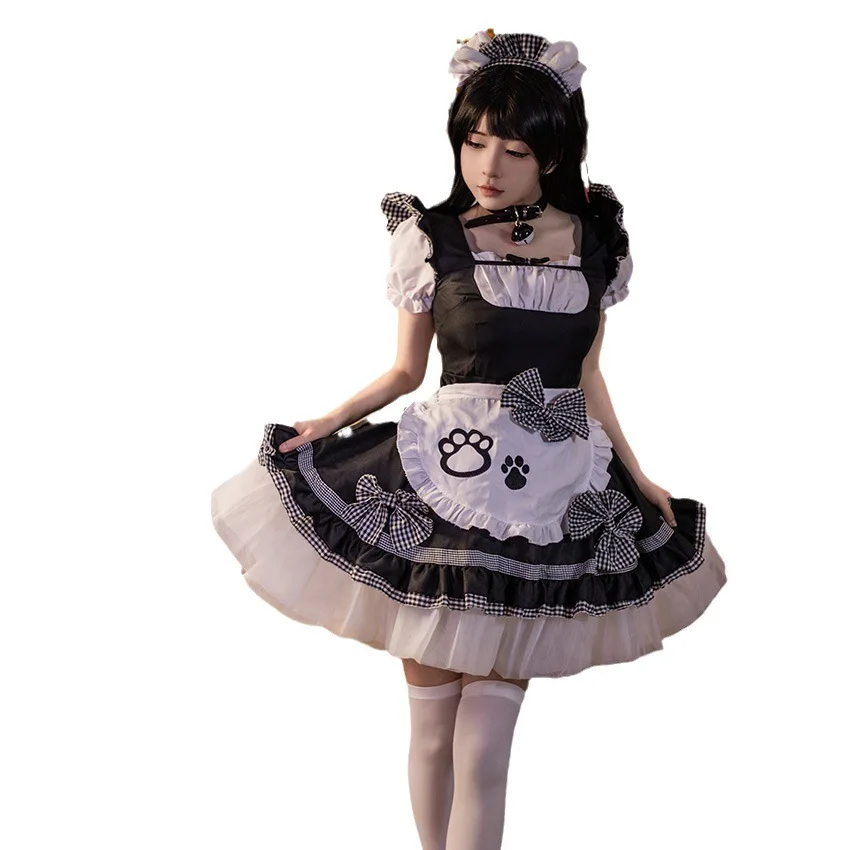 2025 Nieuwe Klassieke Bla White Maid orm Lady Kostuum Halloween Outfit Traditionele Chinese Etnische Toneelkostuum voor dames
