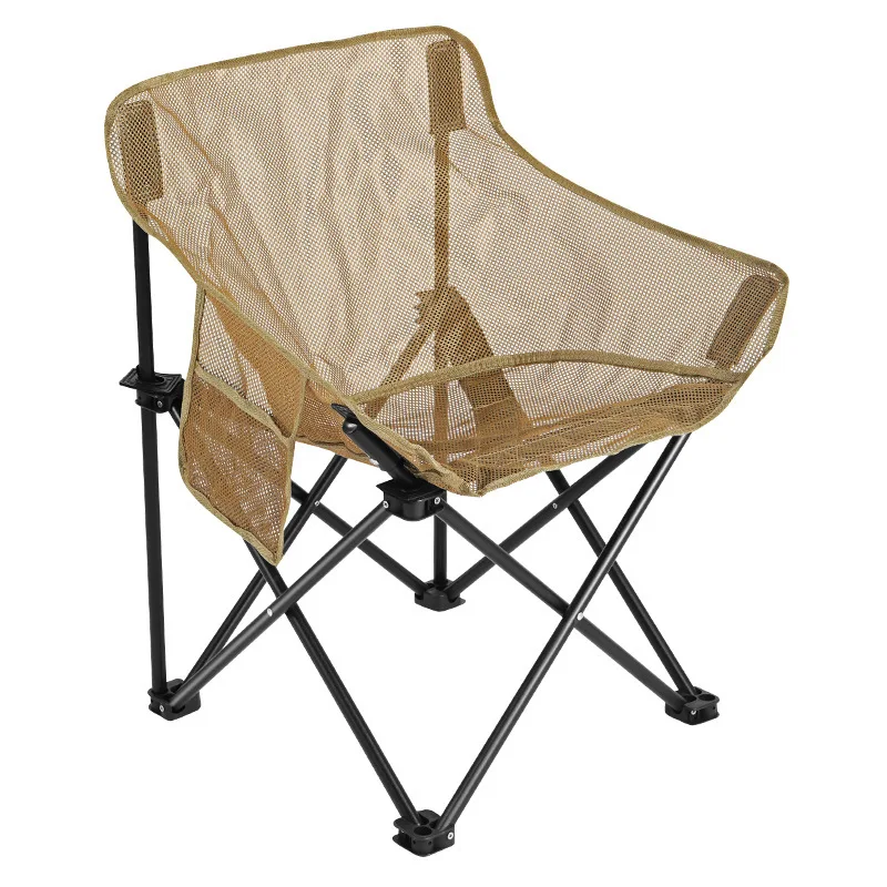 Breathable Mesh High Back Folding Camping Chair Adjustable Reclining Portable Fishing Seat for Beach Outdoor