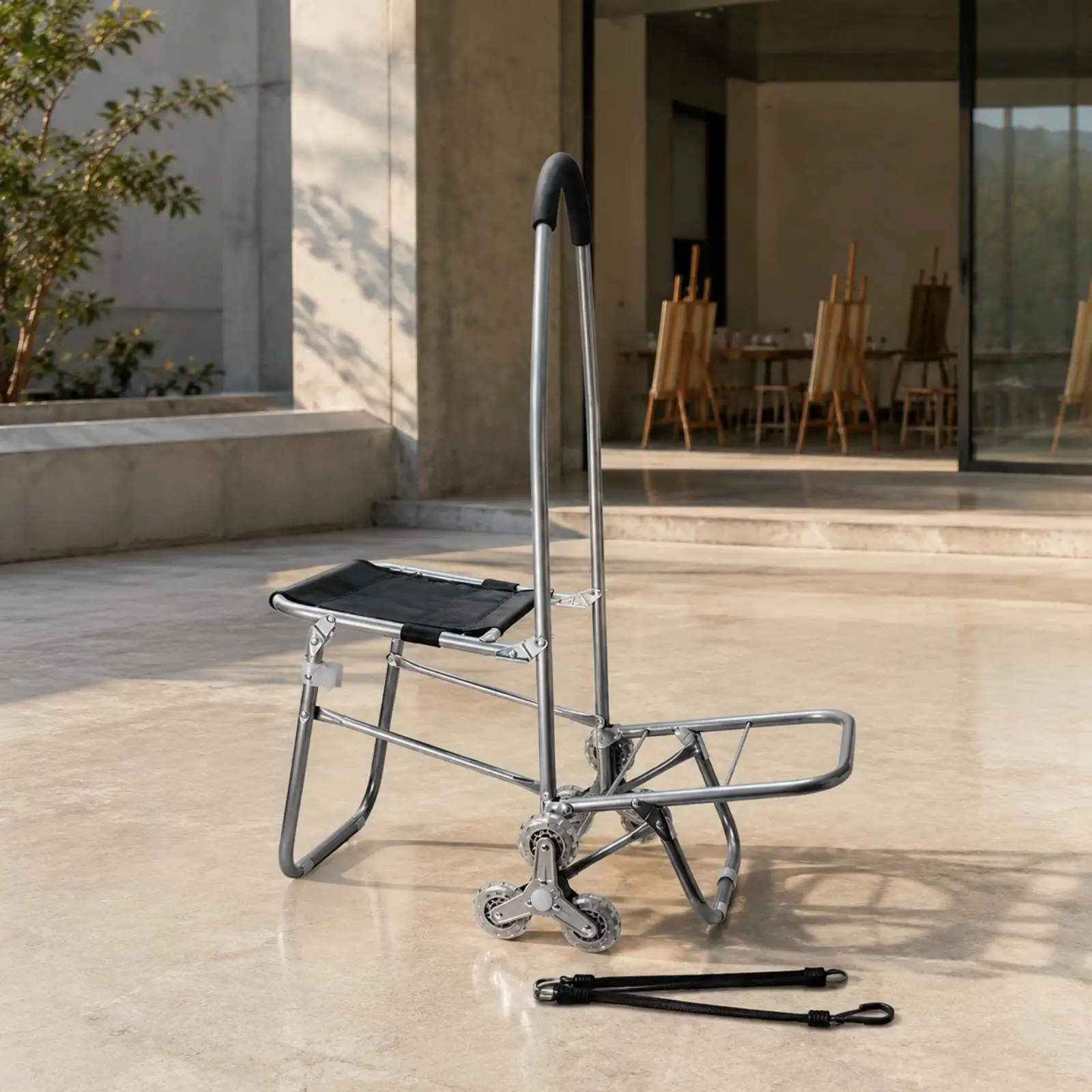 Mobile Art Supply Trolley Small Cart Style Aluminum Frame Drawing Equipment with Built in Bag for Urban Sketch Supplies