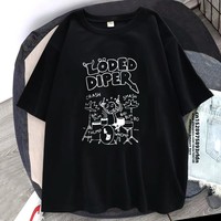 Funny Aesthetic Summer Baby Tee Streetwear Gothic Harajuku Loded Diper Letter Graphic Emo T-shirt Crop Top Women Y2k Clothes