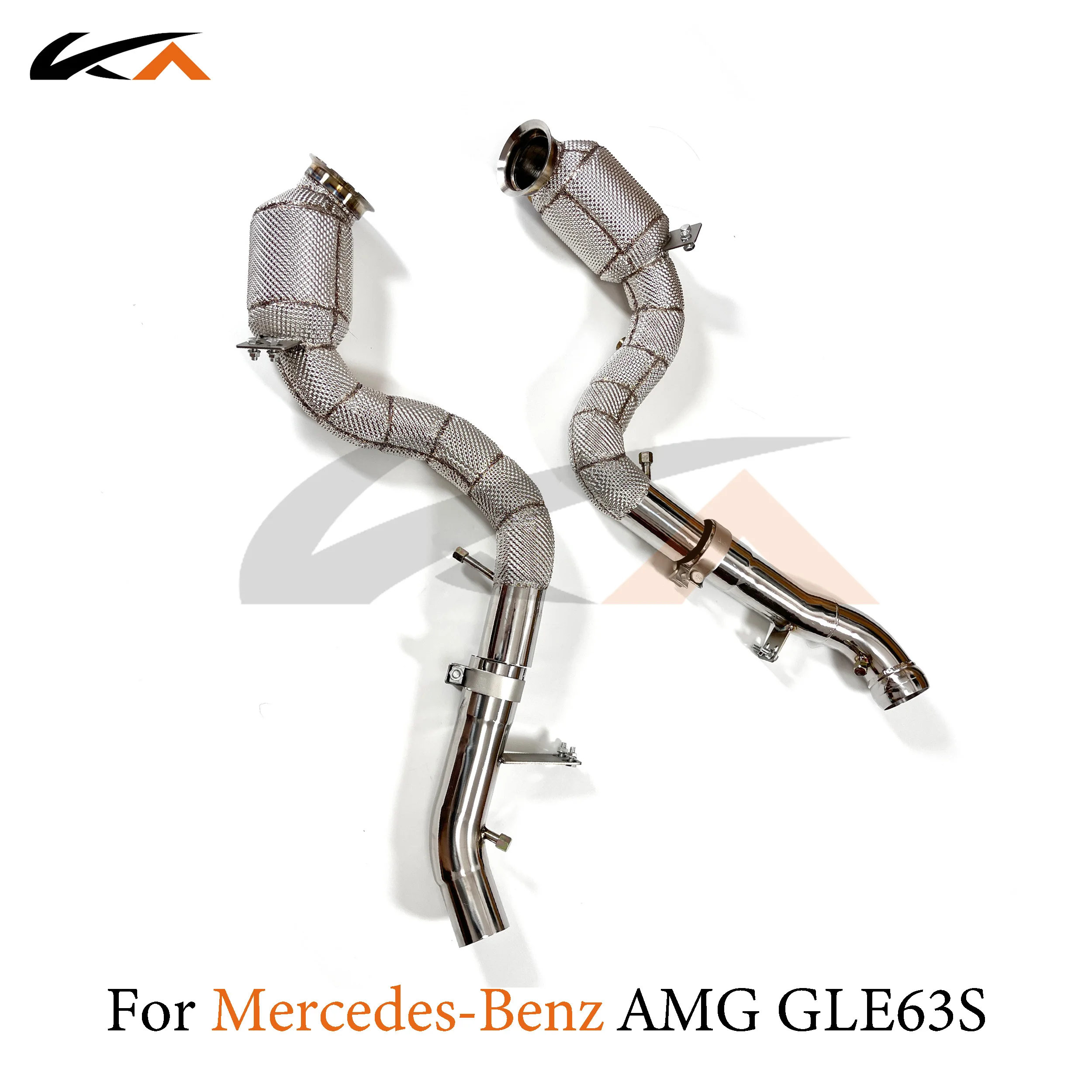 

KA Tuning downpipe exhaust stainless headers for Mercedes-benz AMG GLE63S 4.0T axle pipe performance heat shield catalysis