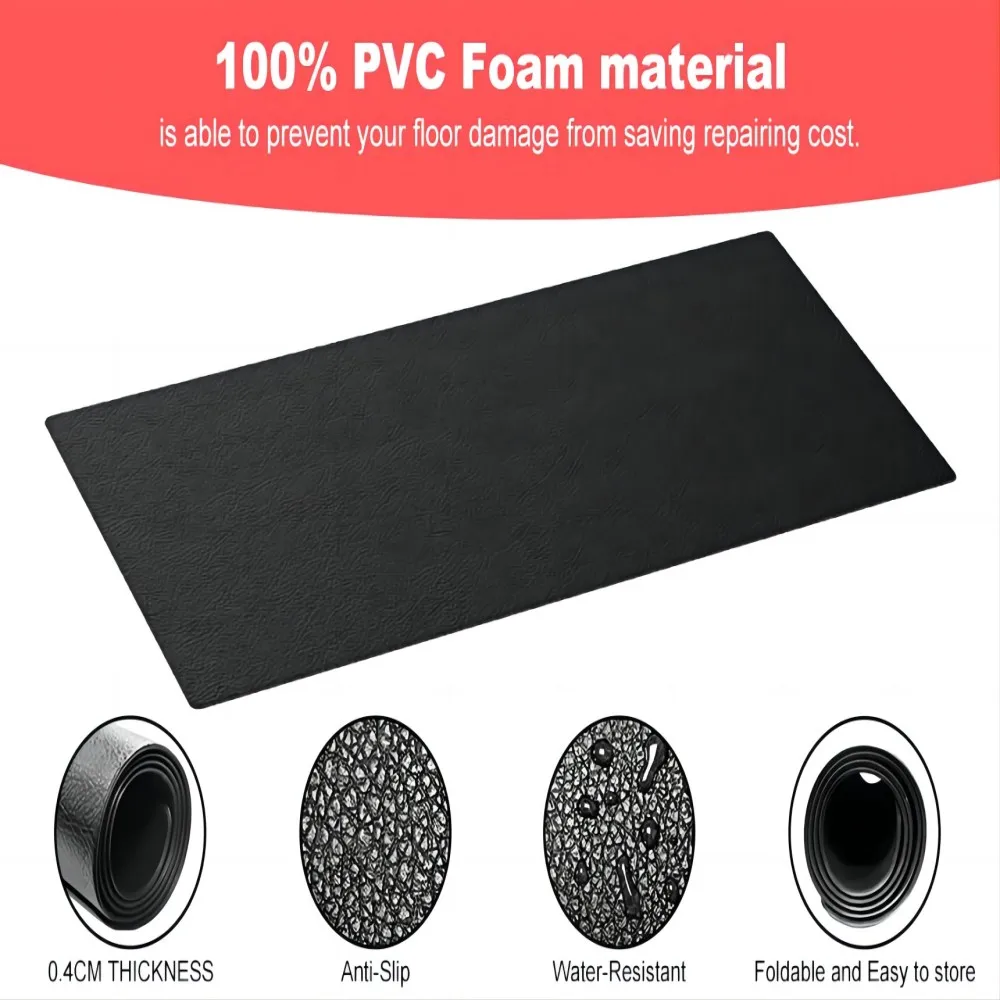 Bike Mat Elliptical,Treadmill Mat 4mm Thick Under Exercise Bike Trainer Pad for Indoor Stationary Spin Bike Gym Equipment