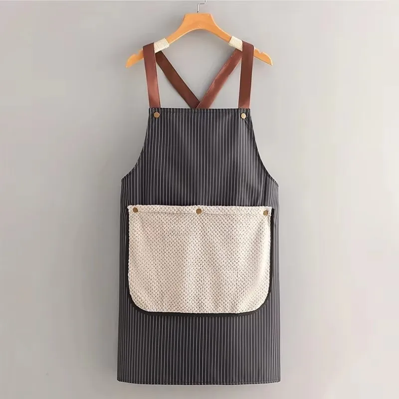 High Aesthetic Value Detachable Oil Resistant Hand Towel Apron Thickened Household Kitchen Cooking Stain Resistant Work Clothes