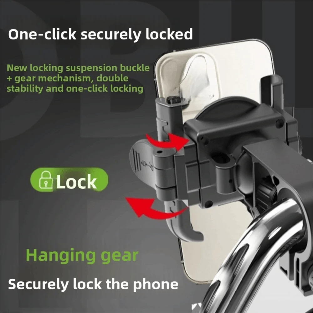 Lenker-/Rückspiegel-montierter Telefonhalter, universeller Anti-Shake-Fahrradhalter mit Stoßdämpfung, multifunktional