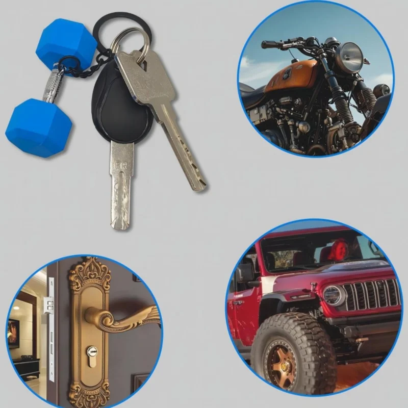 Neuer Hantel-Schlüsselanhänger aus Silikon, DIY-Geschenk für Fitness-Enthusiasten, Gym-Trainer, Rucksack- und Autoschlüsselanhänger – Detail 9