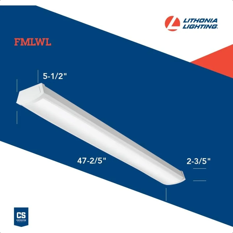 4 Foot LED Light Fixture LowProfile LED Wraparound Flush Mount Ceiling Light 3000K Warm White 120V 48Inch FMLWL 48 830