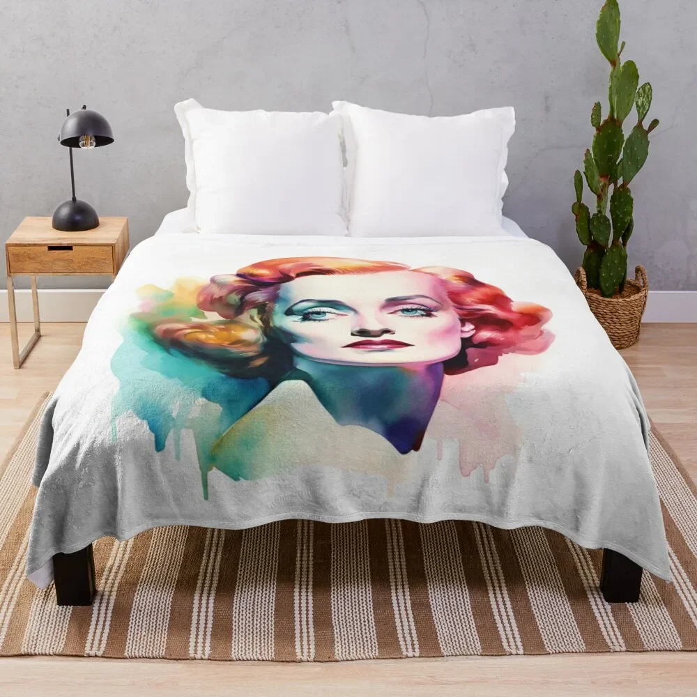 

Бетт Дэвис - Пионерка - Акварельный портрет - Цифровое искусство - Мягкое комфортное одеяло для чтения и просмотра телевизора