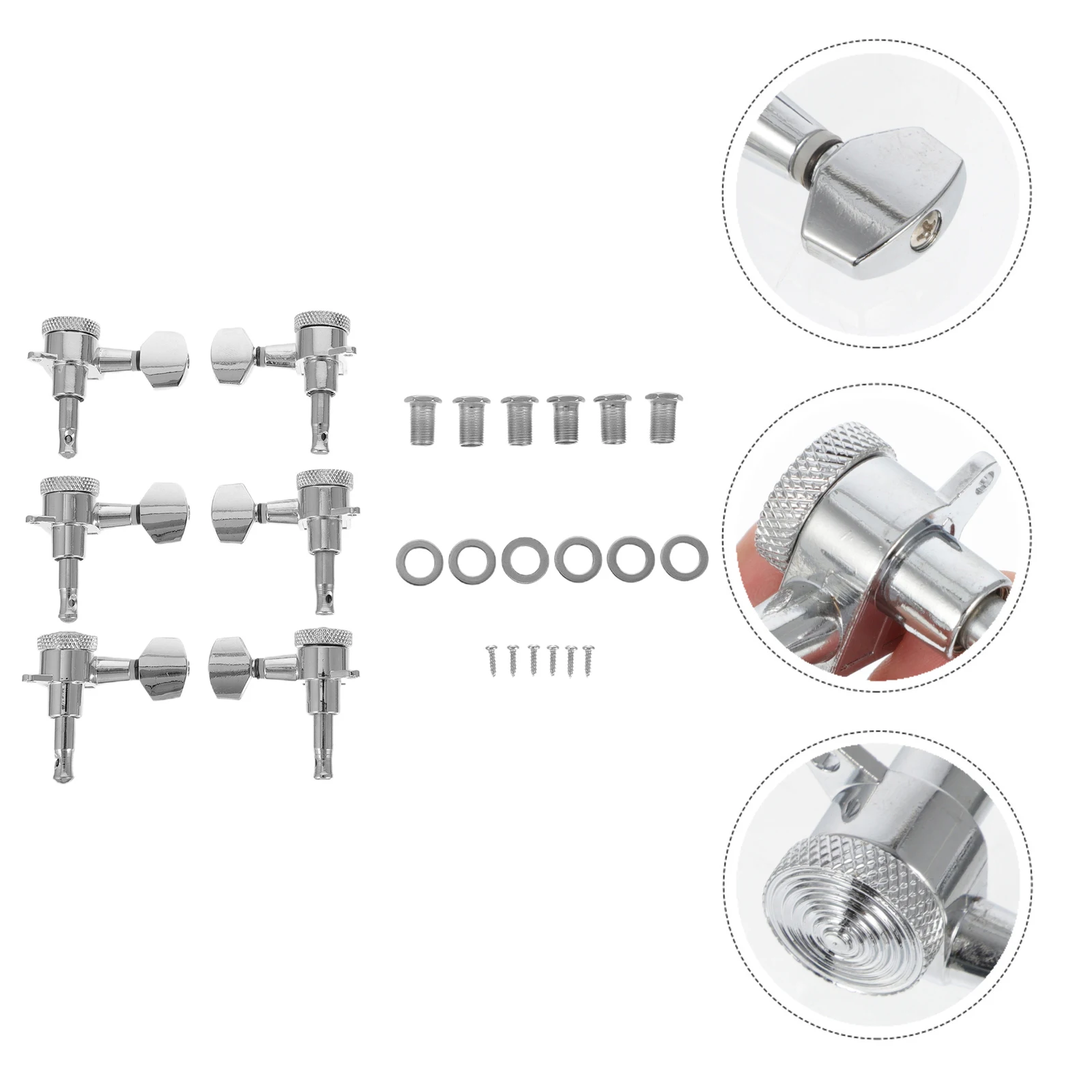

1 set Guitar Tuning Keys Metal Professional Easy to Tune Versatile for Guitars Basses Replacement