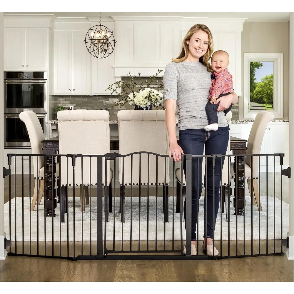 

Deluxe Home Accents Widespan Safety Gate, 74.5" W X 28" H, Includes 4 Wall Mounts , Black