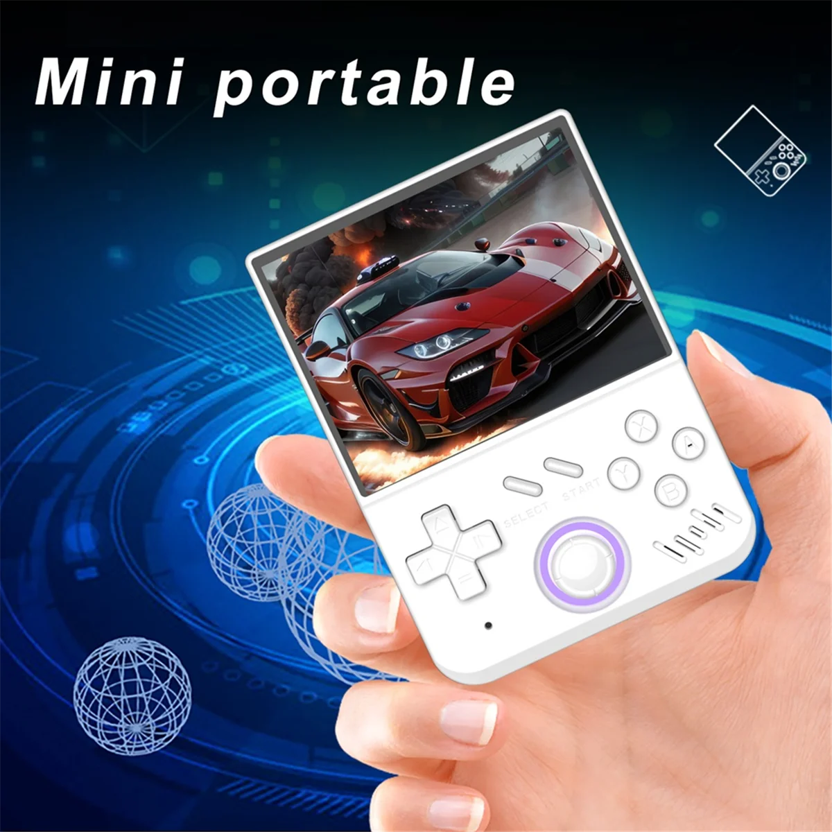 وحدة تحكم ألعاب محمولة صغيرة ريترو Yours R36 MY Mini 64GB 3.5 بوصة IPS شاشة لعبة فيديو وحدة تحكم Linux تدعم أكثر من أجهزة المحاكاة B