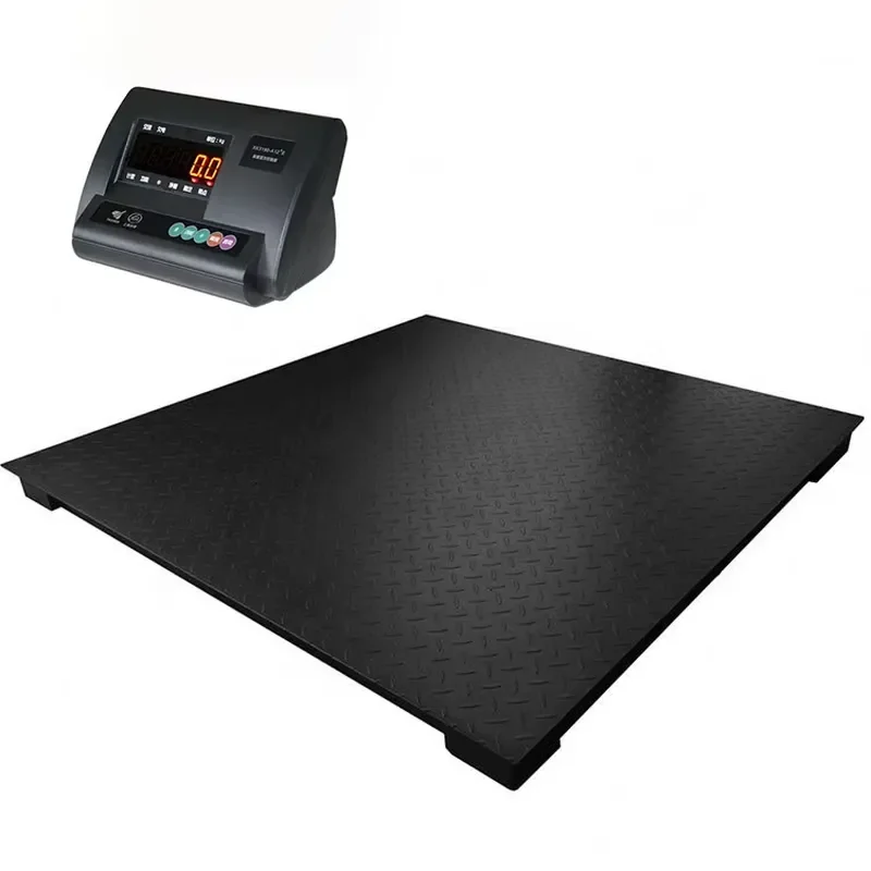 Digital Livestock Scale 1000kg 3000kg 5000kg Carbon Steel Animal Weighing Floor Scale for Cattle Pig Sheep with LED Indicator
