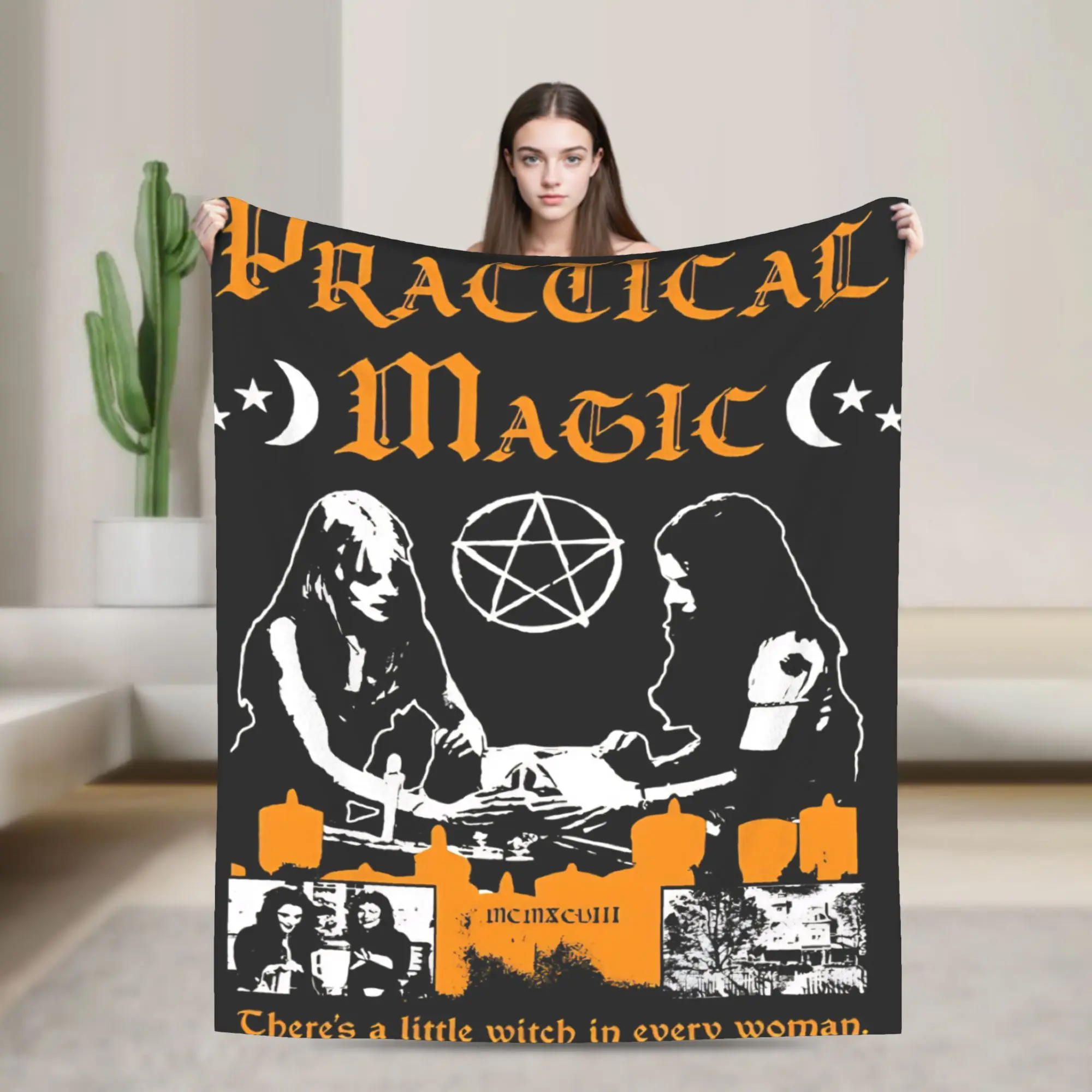 Cozy Practical Magic Witchcraft Witches Pentagram Occult Witchy Blanket Merch Sofa Decorative  Throw Blankets