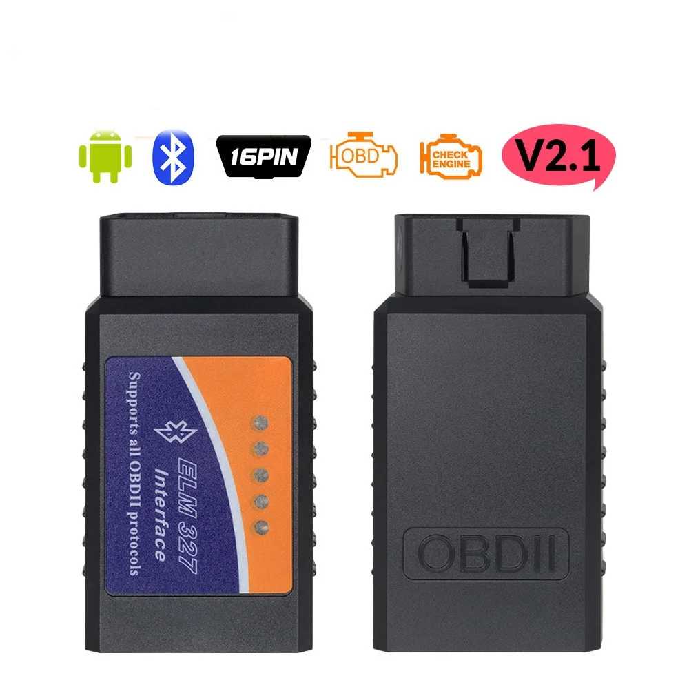 

Диагностический сканер ELM327 V2.1 OBD2 Bluetooth для Apple, Android, Windows: Автоматический инструмент для диагностики и сканирования неисправностей автомобиля