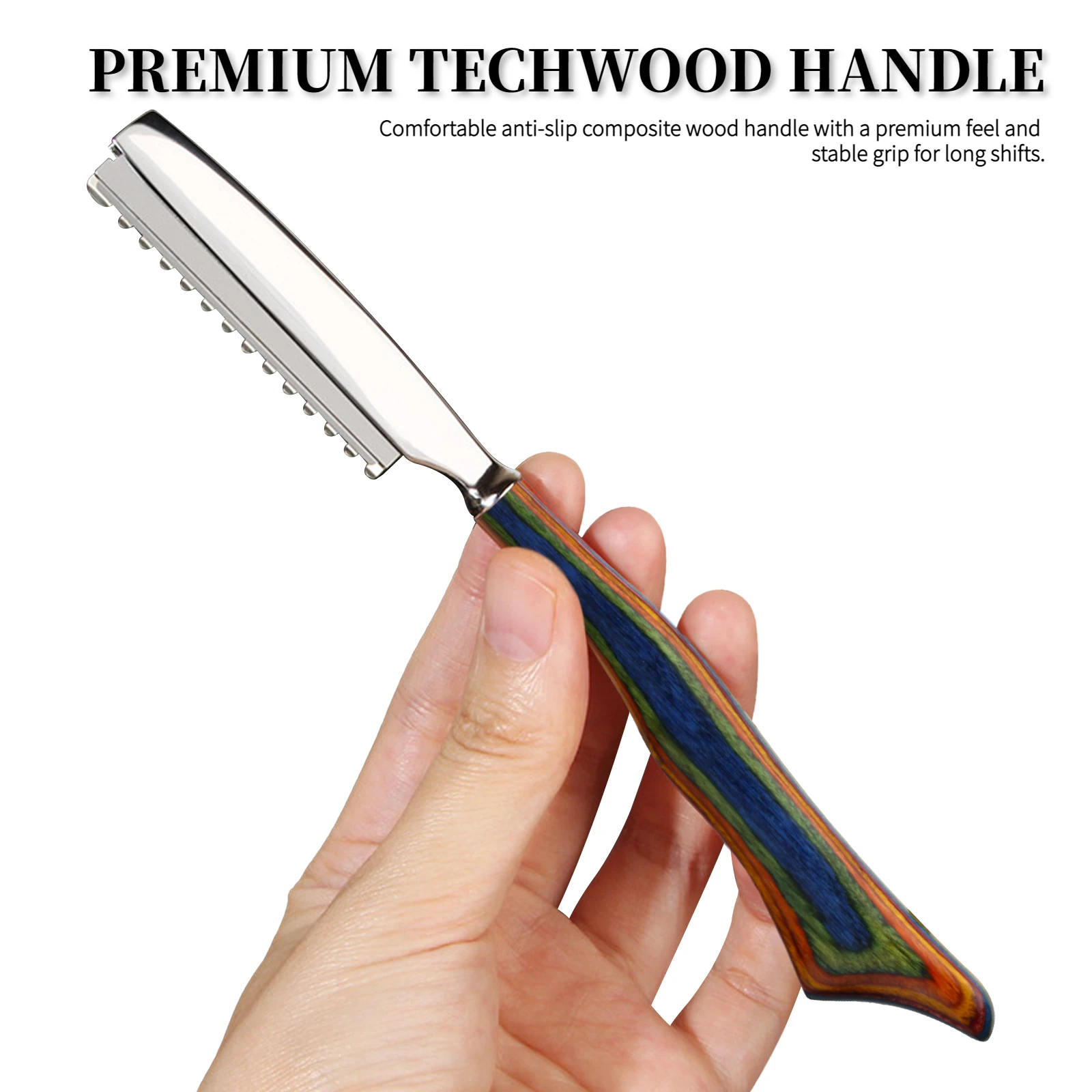 ترقق الحلاقة مقبض خشبي مستقيم صالون تصفيف الشعر الحلاقة دليل الحلاقة عصا مقص الشعر الحلاق قص الشعر سكين أرق