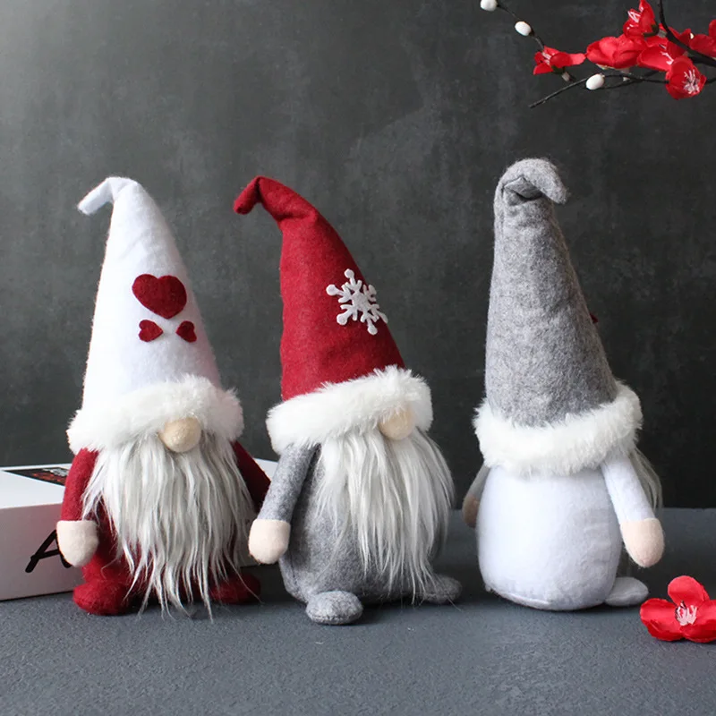 2024 Christmas Creative Hooded Faceless Doll Festive Dwarf Santa Claus Plush Doll Decorative Ornaments Muñeco De Peluche