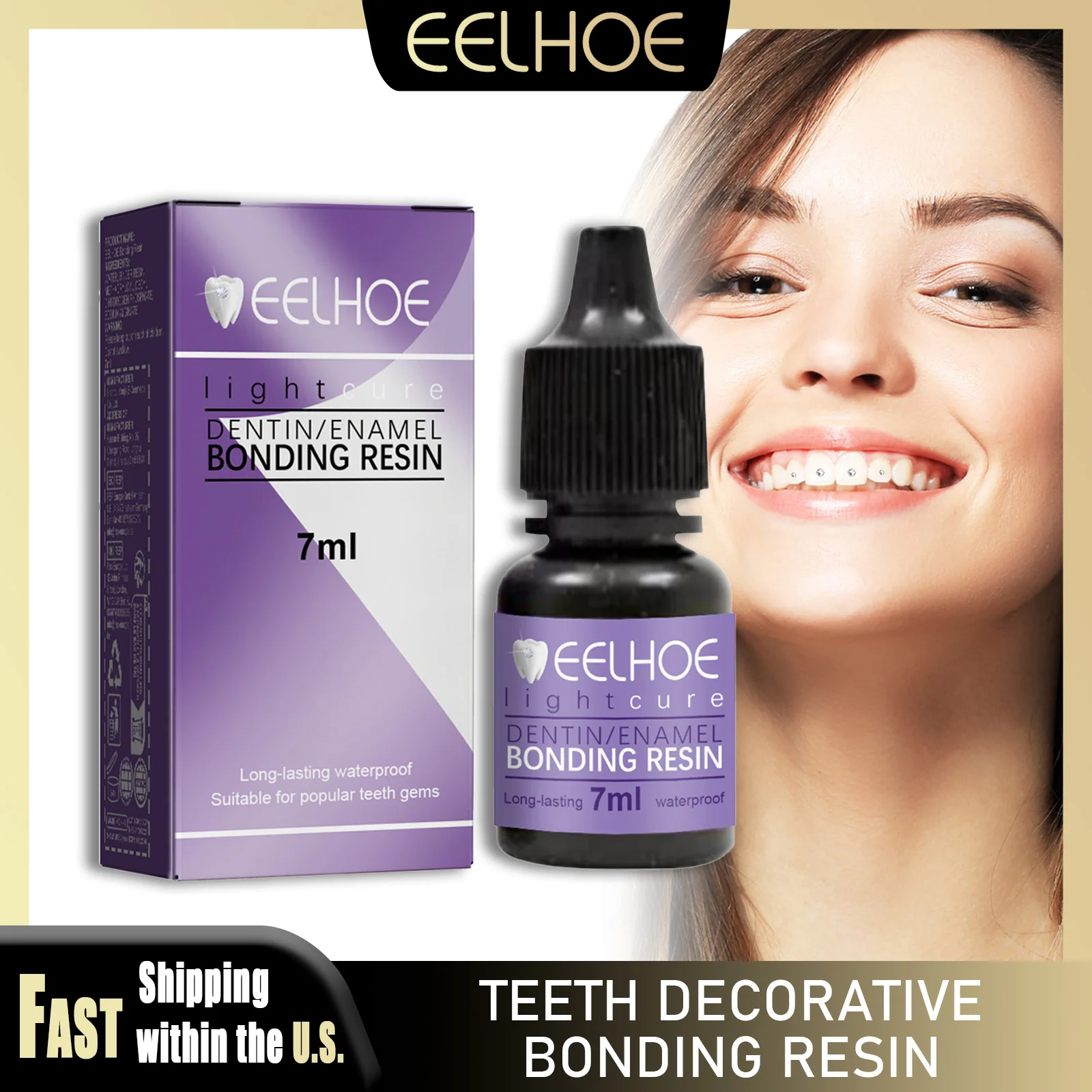 

EELHOE Tooth Gem Glue Professional Dental Gem Adhesive Resin Glue Sturdy Tooth Jewelry Crystal Orthodontic Gel Teeth Decoration