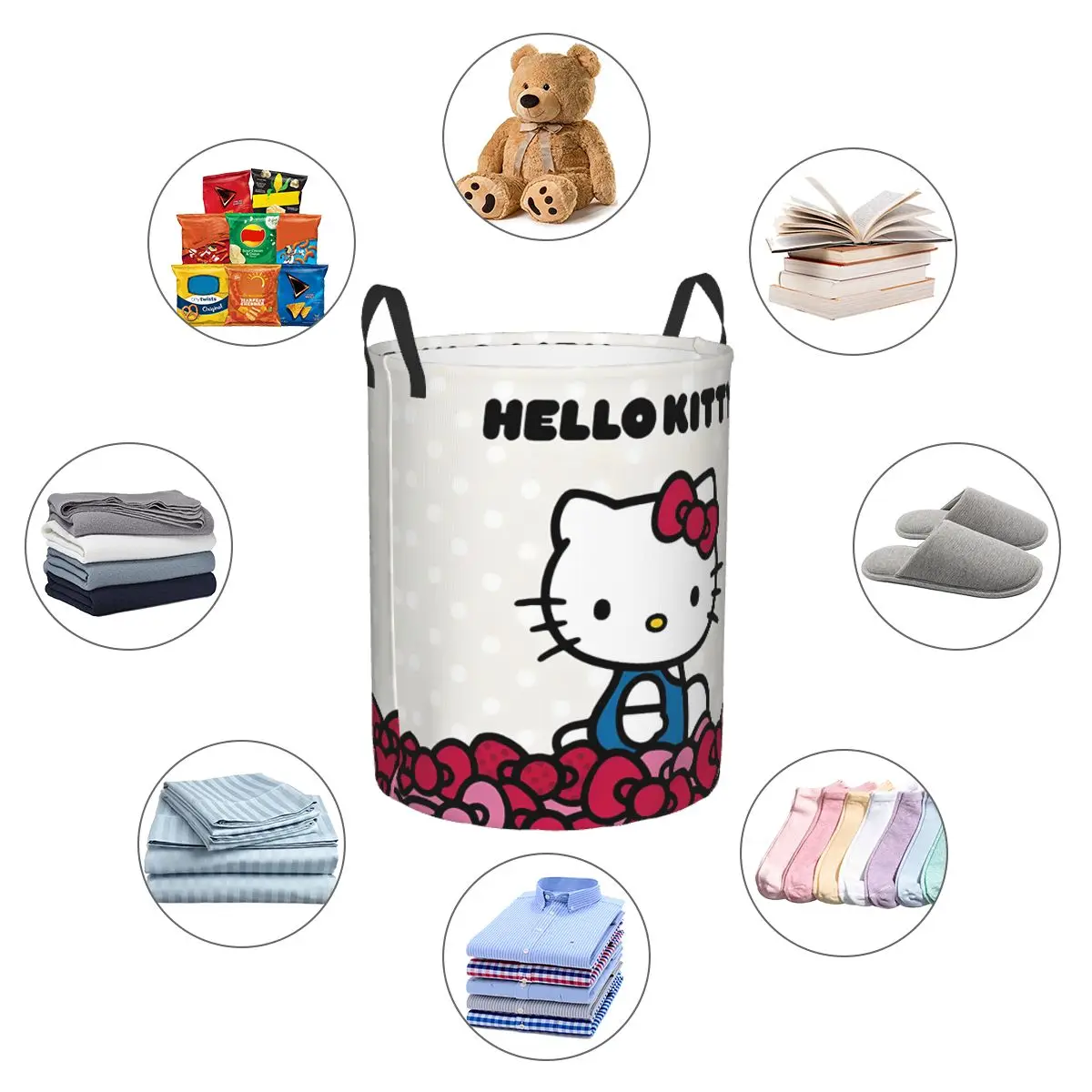 Hello Kitty Toy Storage Box Collapsible Kids Toys Bin Organizer Basket for Nursery Room