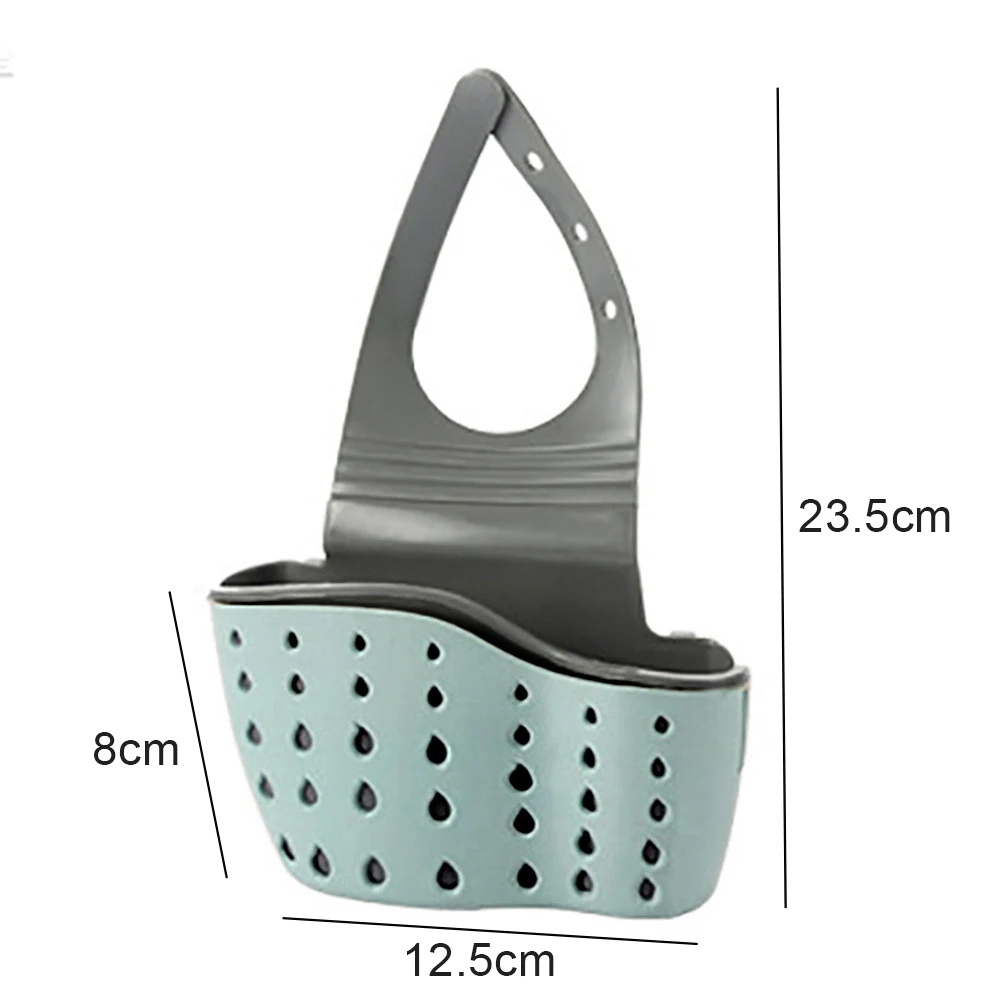 Home Storage Drain Basket Kitchen Sink Holder Adjustable Soap Sponge Shlf Hanging Drain Basket Bag Kitchen Accessories images - 6