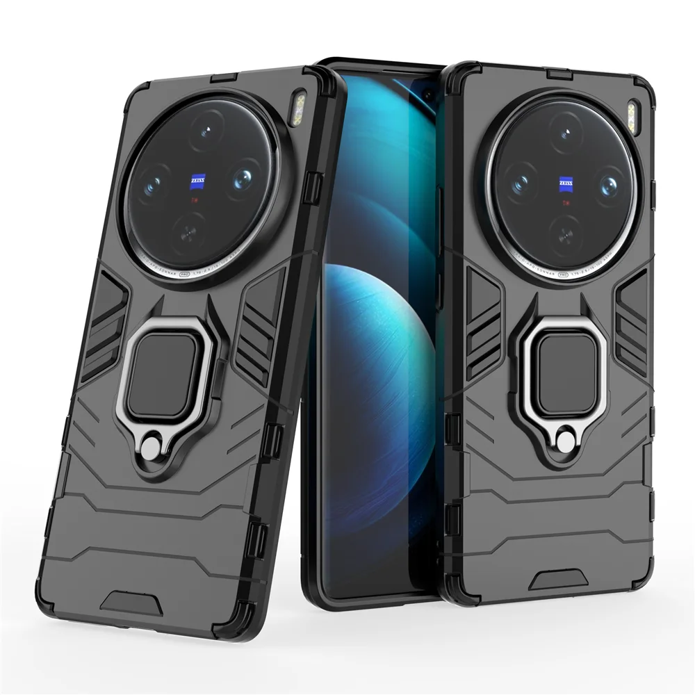 For Vivo X100 5G Full Shockproof Armor Case For Vivo X100 Pro 5G X 100 VivoX100 Magnetic Ring Back Cover Protective Phone Coque