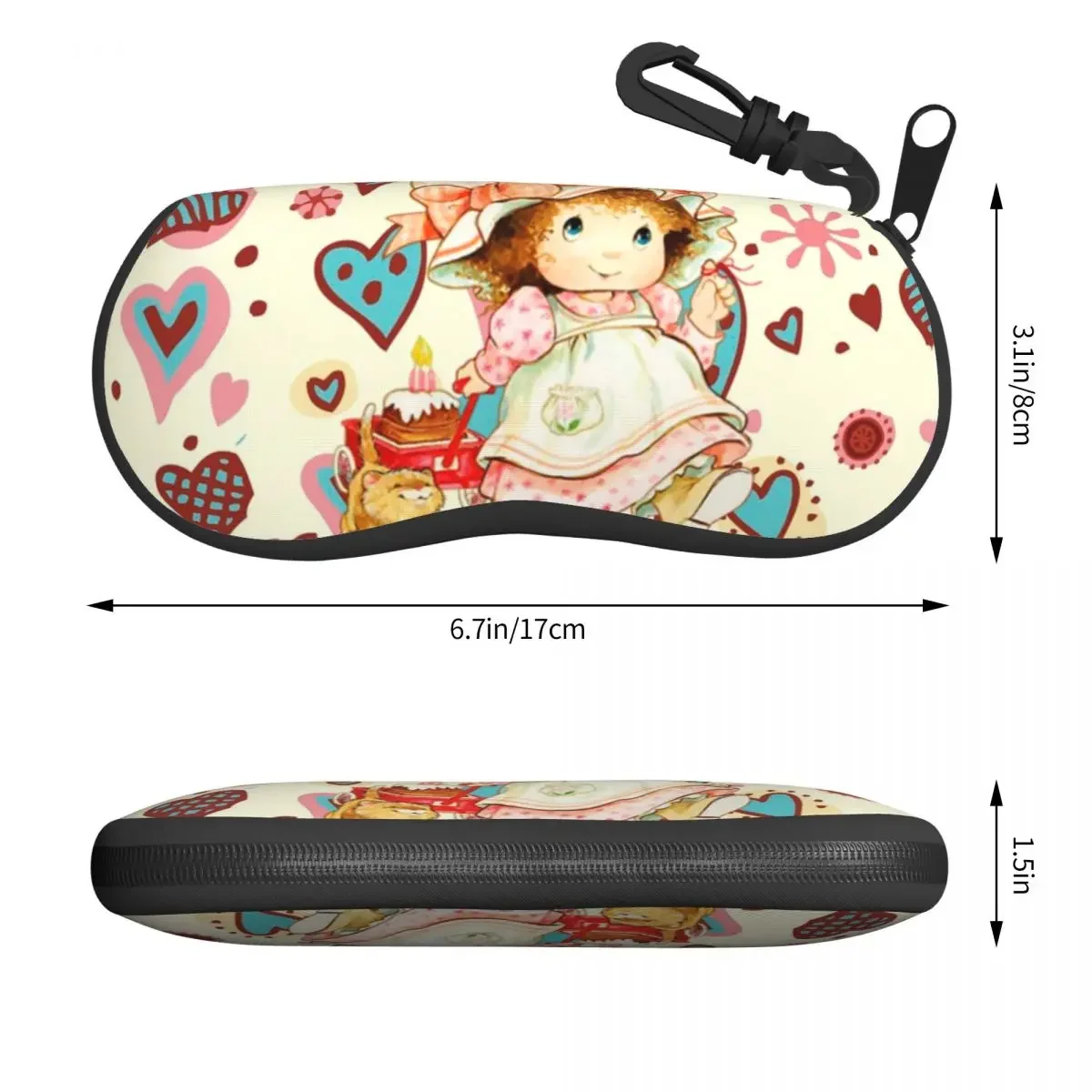 Cute Sarah Kay Sunglasses Soft Case Neoprene Zipper Cartoon Shell Eyeglass Case Custom Protective Box For Glasses